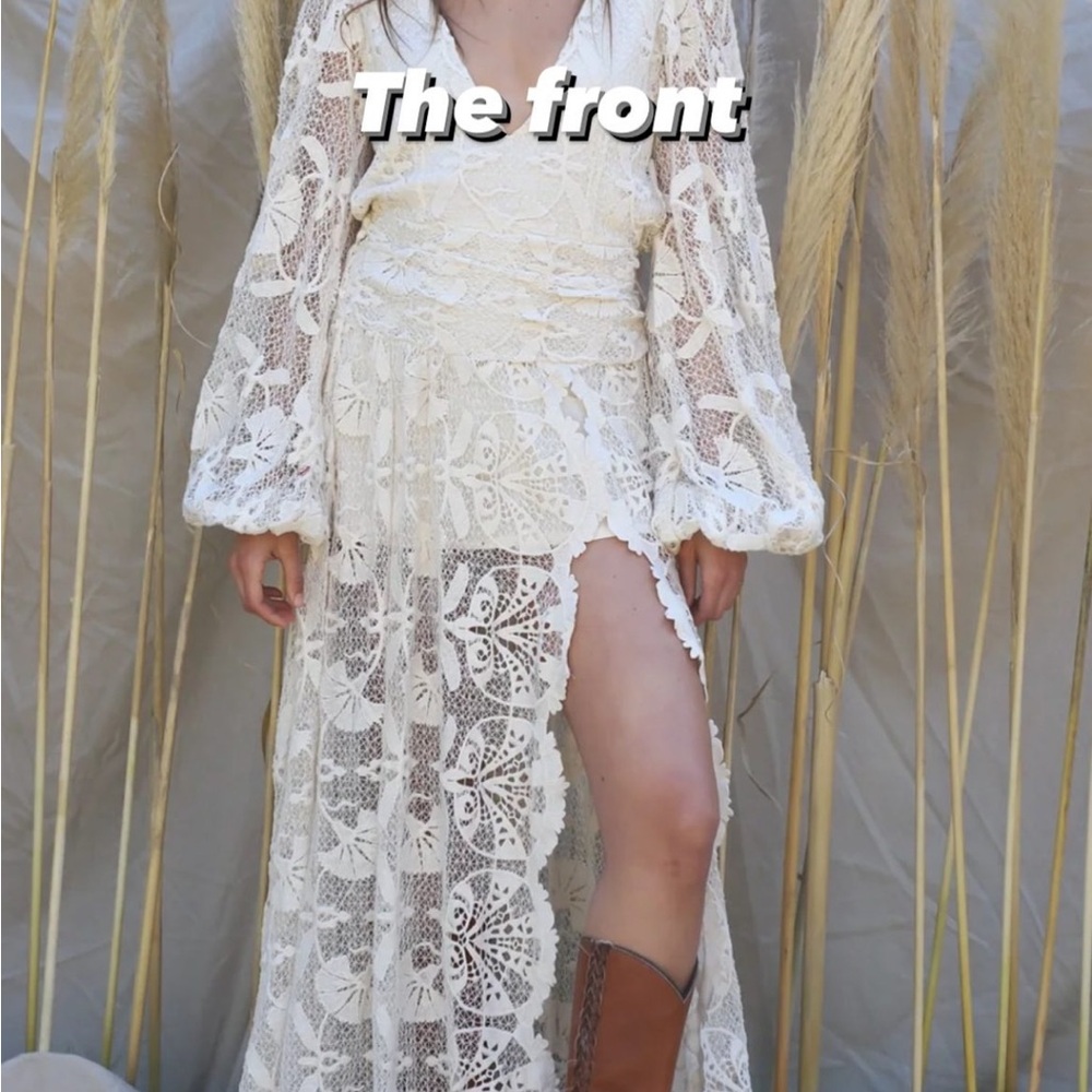 Jen's Pirate Booty Cream Lace Maxi Dress